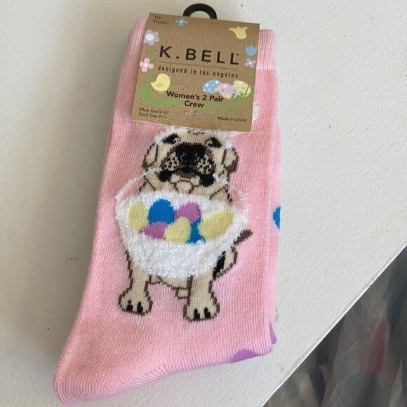 K. Bell Women’s Crew Socks 2 Pair - Picture 1 of 4